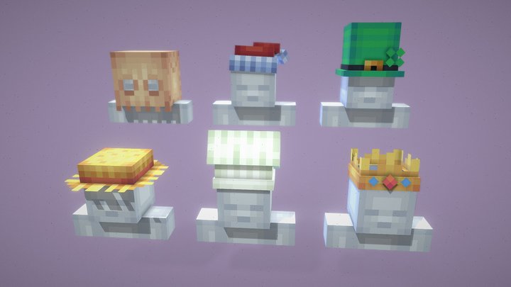 Minecraft Hats Mini-pack 4 3D Model