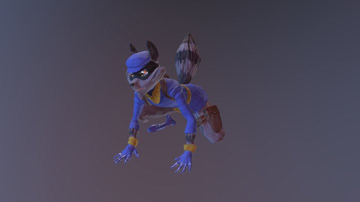 Sly Cooper swinging from a rope 3D Model