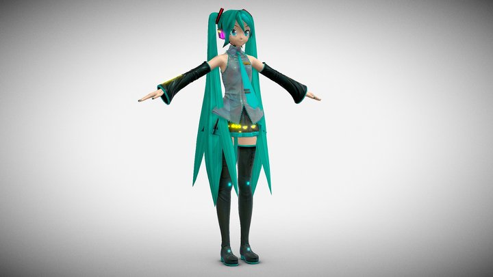Hatsune Miku (Arcade). – Gratis 3D-model STL
