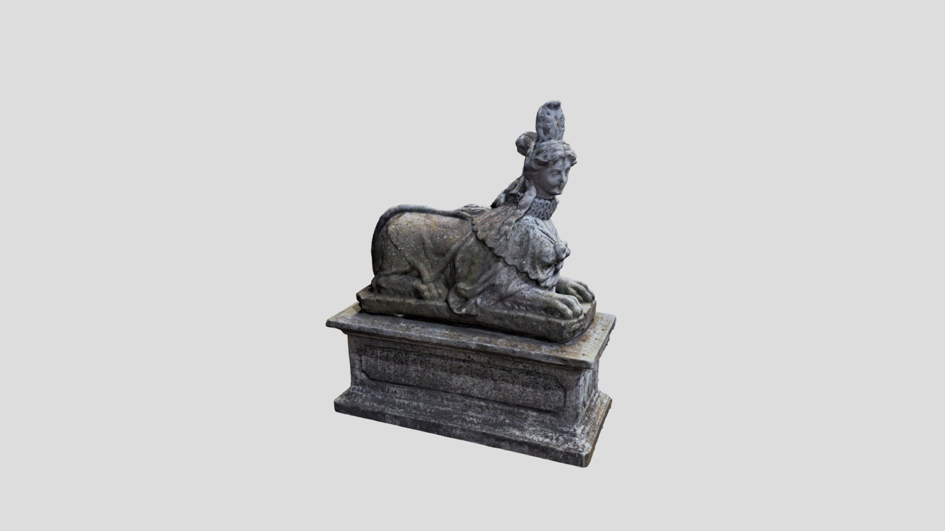 Sphinx half woman half lion statue in white Download Free 3D model by