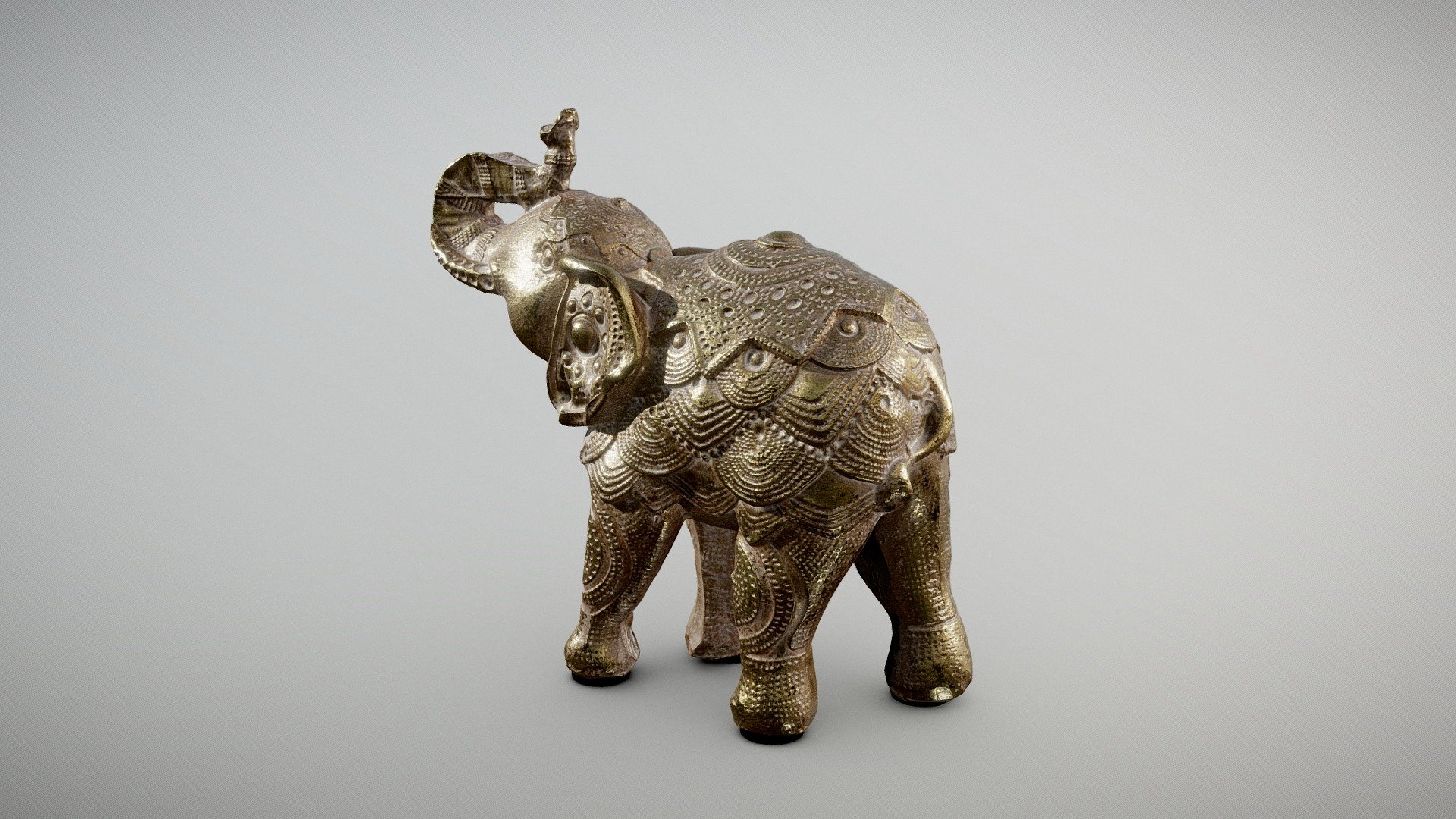 Golden Elephant Figurine - Buy Royalty Free 3D model by inciprocal ...