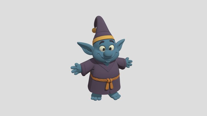 Stylized Goblin Wizard Fantasy Character 3D Model