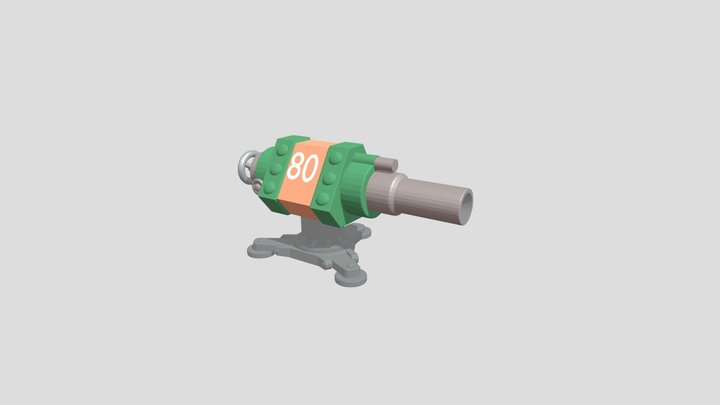 Boom Beach Cannon 3D Model