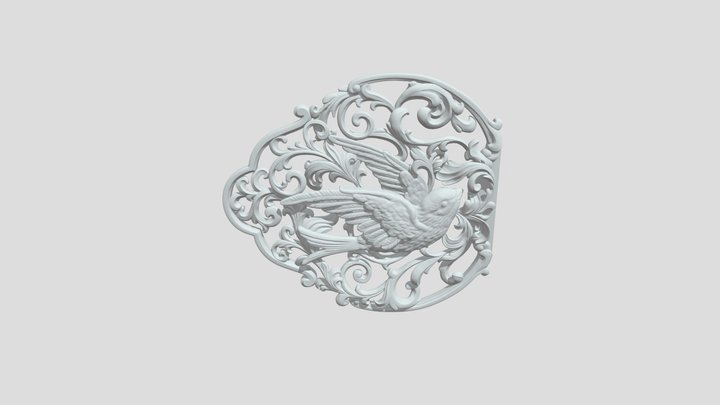 Ornament with bird 3D Model