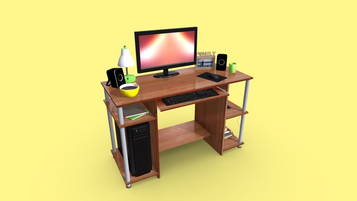 Home Office Desk | Game Assets 3D Model