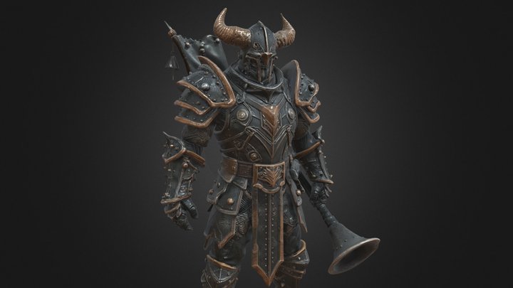 Dark Fantasy Doom Herald Boss Warrior – Modelo 3D gratuito STL