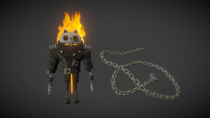 Meowniverse - Ghost Rider (Unrigged) 3D Model