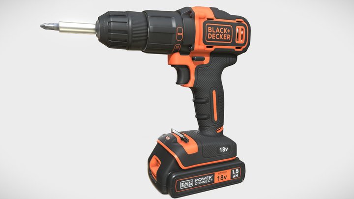 Black Decker Electrical Drill 3D Model
