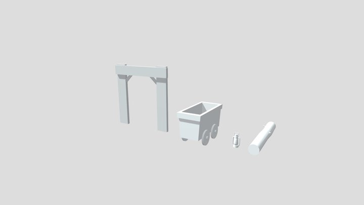 Mine Props Blockout 3D Model