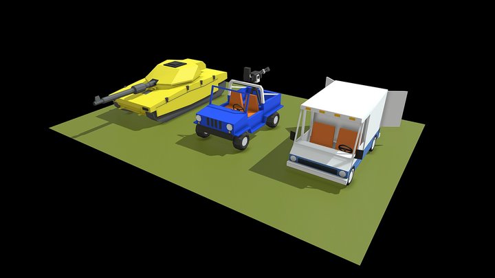 Car pack 01 (low-poly casual) 3D Model