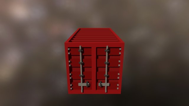 Voxel Shipping Container 3D Model