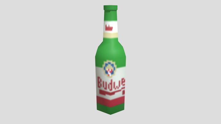 Budvar Beer Bottle 3D Model