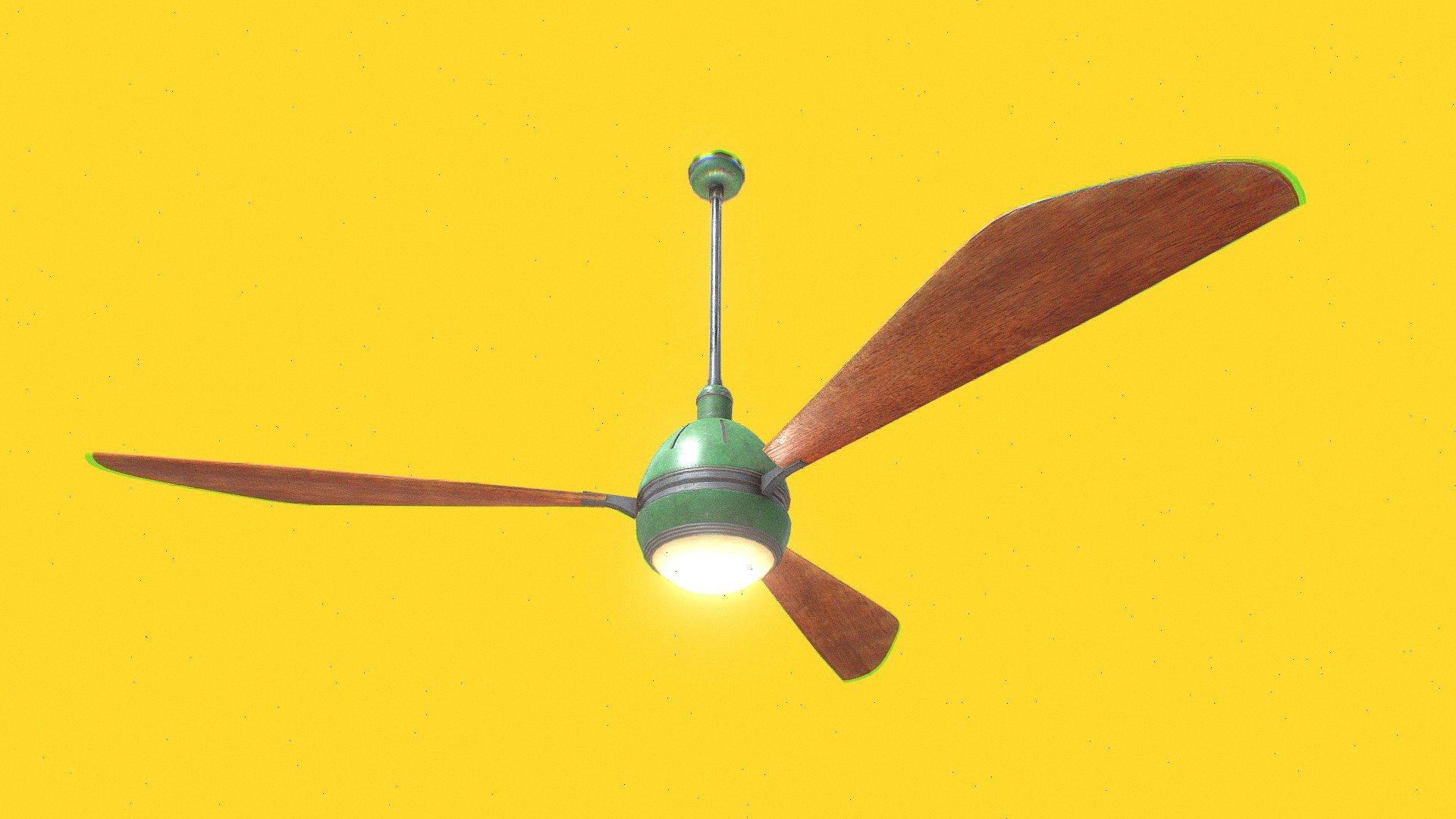 Midcentury Ceiling Fan (game asset) Download Free 3D model by