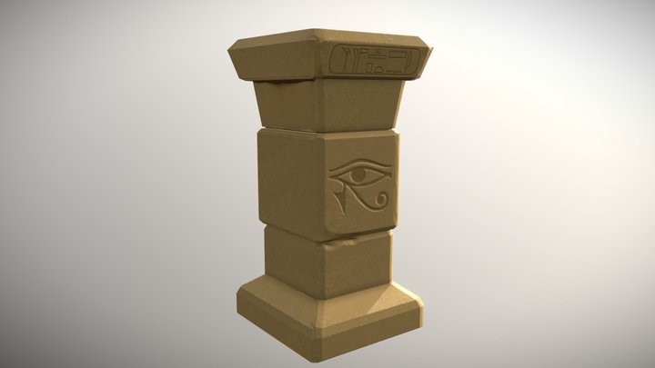 Egyptian Column 3D Model