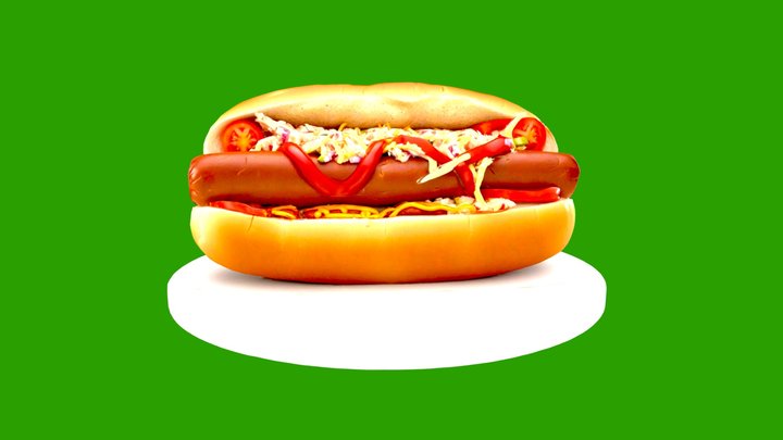 Hot dog realistick fast food