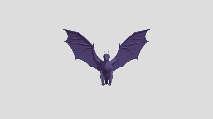 Cosmic dragon with galaxy-patterned wings 3D Model