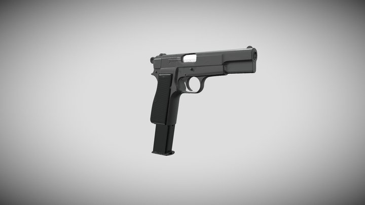 FN Hi-Power Browning (SAS) 3D Model