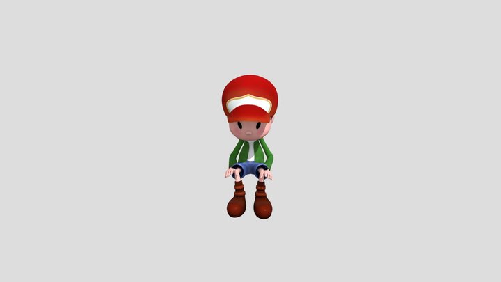 Kid Sitting 3D Model