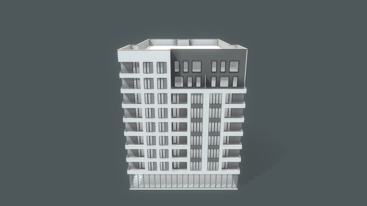 Фасад 9ти этажей 3D Model