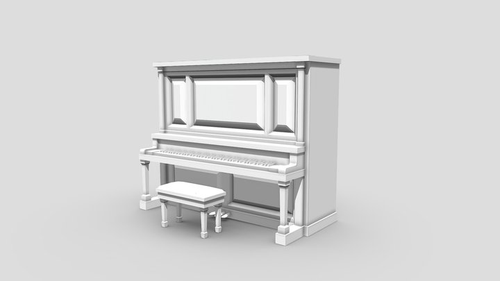 Simple Upright Piano 3D Model