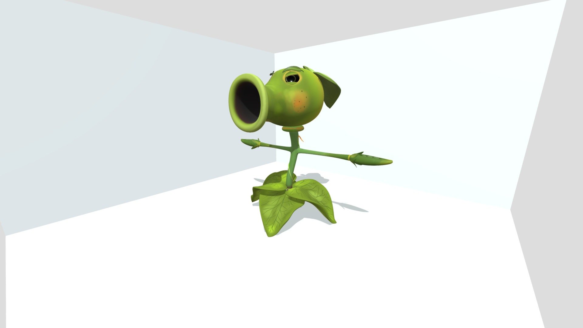 Peashooter PVZ 3D model by cpf_99 [3f2ed25] Sketchfab