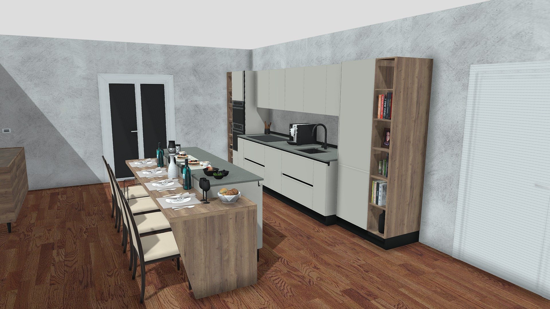 LIVING completo di cucina a isola