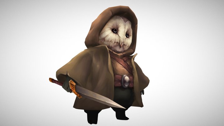 Little Owl Warrior 3D Model