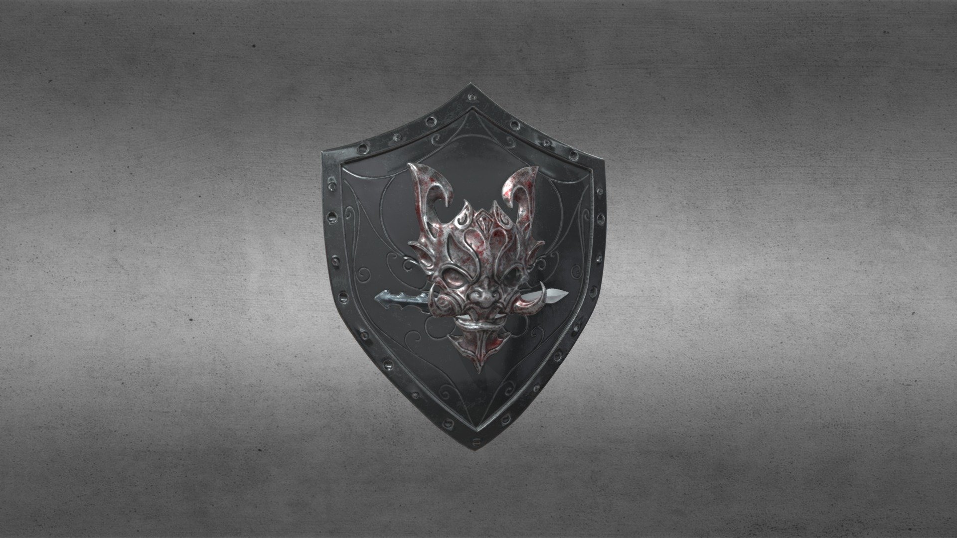 Shield with an evil face - 3D model by SerSay (@SergeyRayt) [3f33987 ...