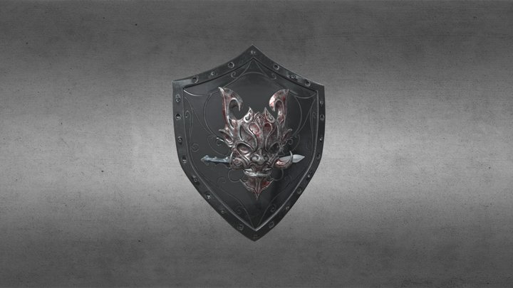 Shield with an evil face 3D Model