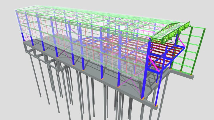 Galpão Metálico - 685m² - P-400-2022 3D Model