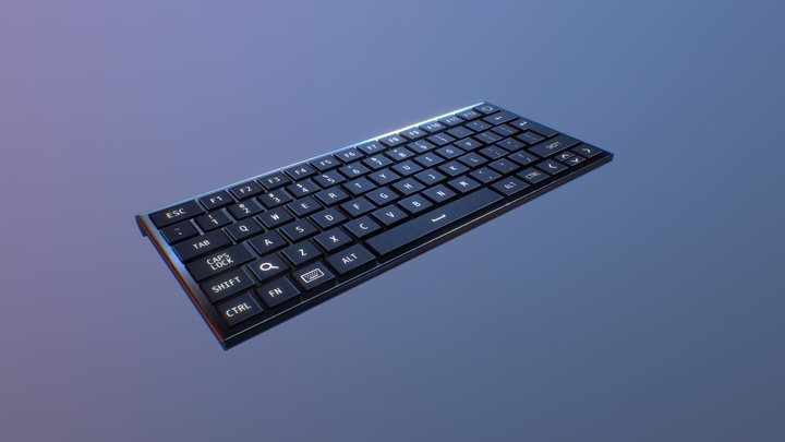 Low Poly Keyboard 3D Model