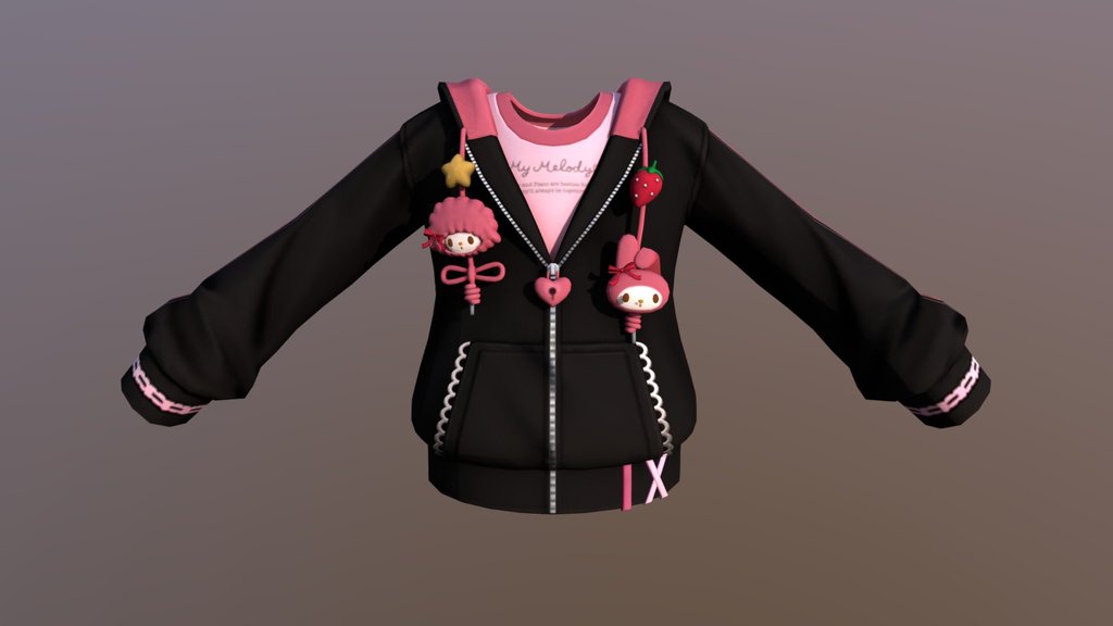 My Sweet Piano Hoodie (With Bones)