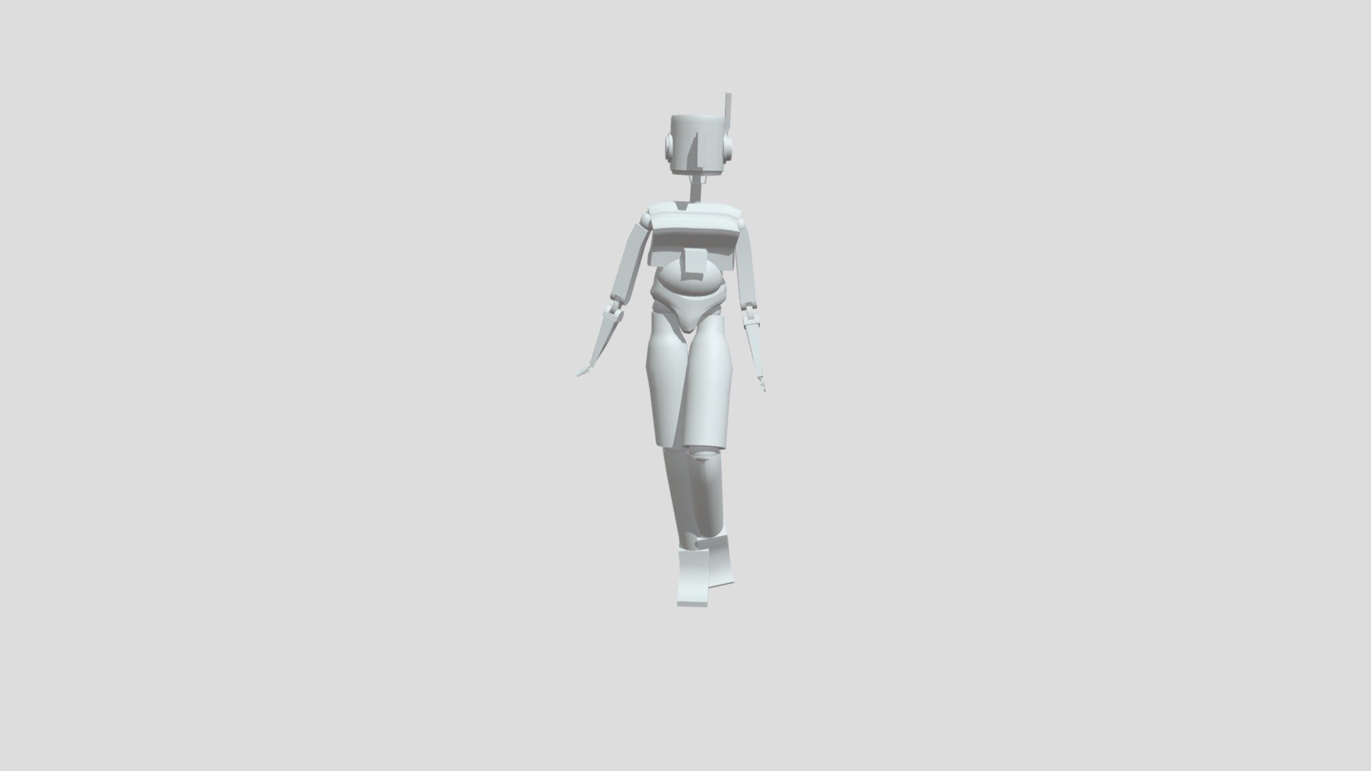 Robot walking without textures - 3D model by Dan (@danthemodeler ...