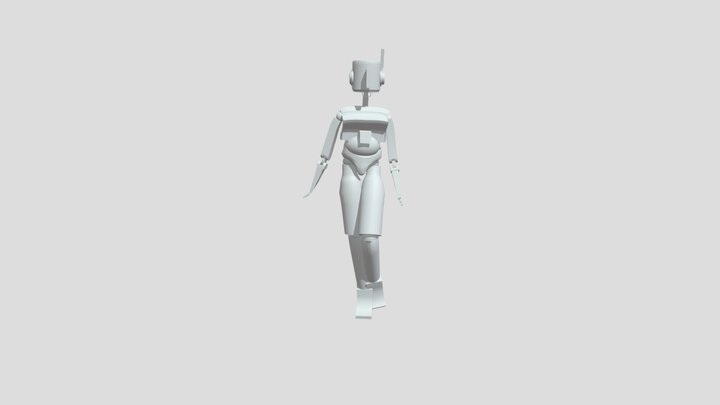 Robot walking without textures 3D Model