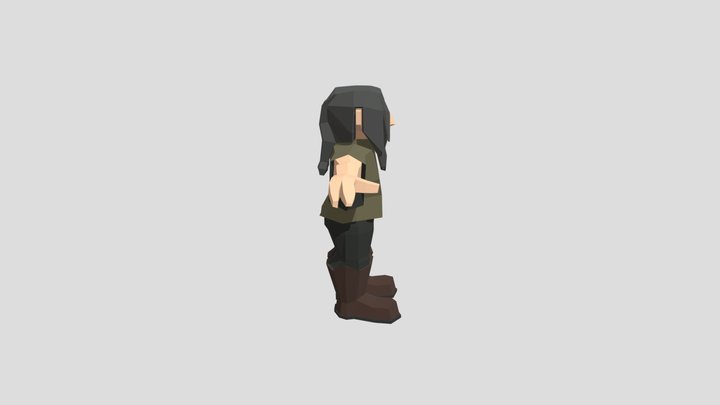 Low Poly Dwarf 3D Model