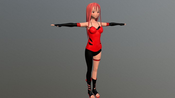 Girl Anime Character 3D Model