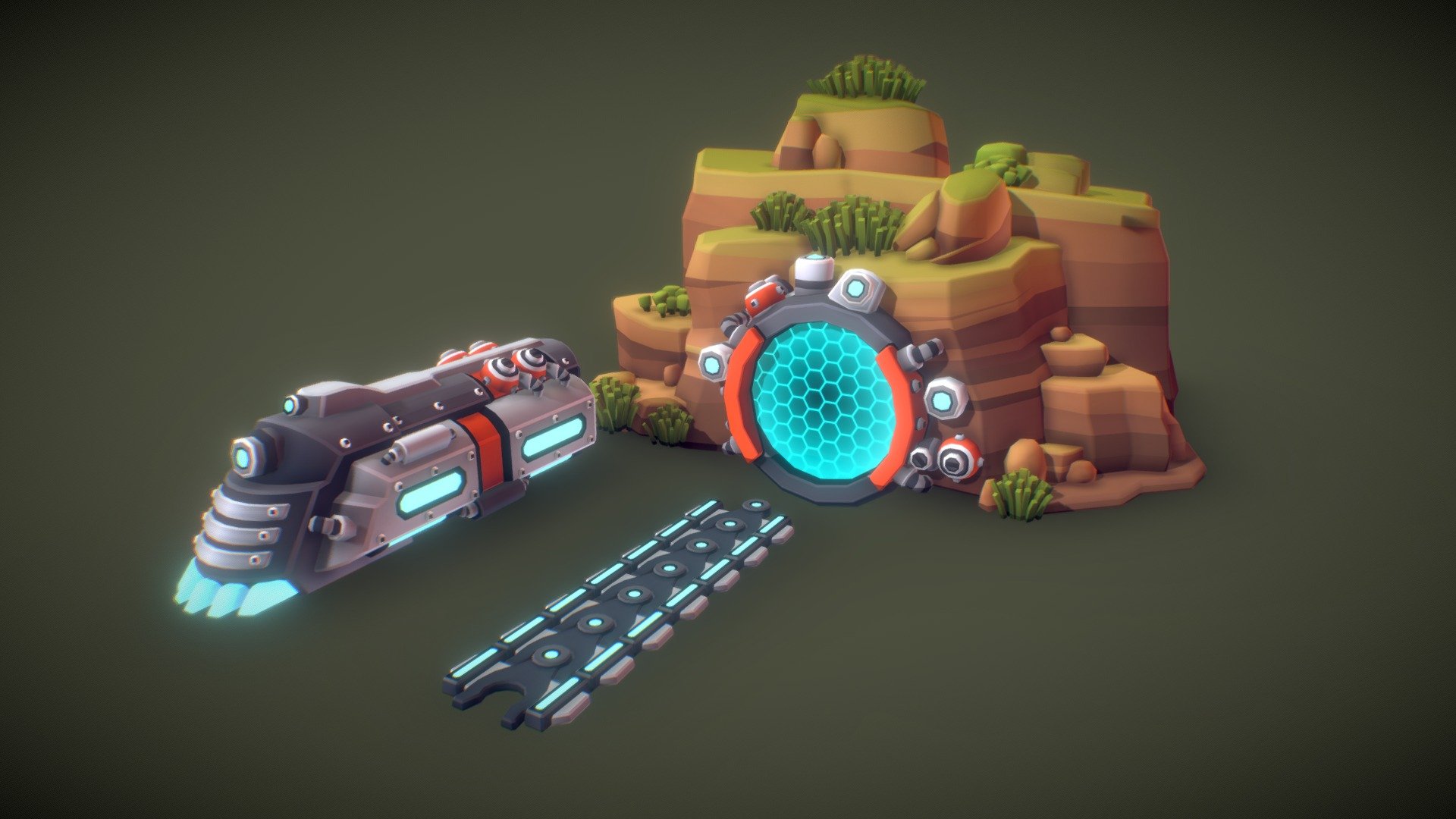Scifi Train - Tomb Star — Sketchfab embed 3D viewer