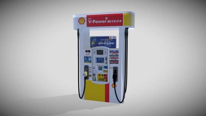 Shell Gas Pump 3D Model