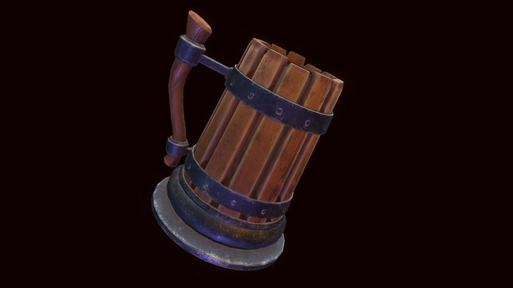Wooden Beer Mug 3D Model
