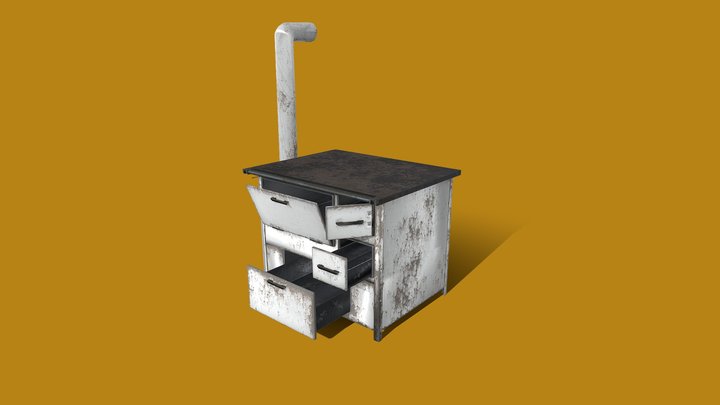 Smederevac ExYu old stove (Game Ready) 3D Model
