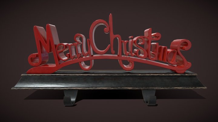 Merry_Christmas_Stocking_Stand 3D Model