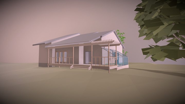 Water Catchment Greenhouse for Suburban Home 3D Model