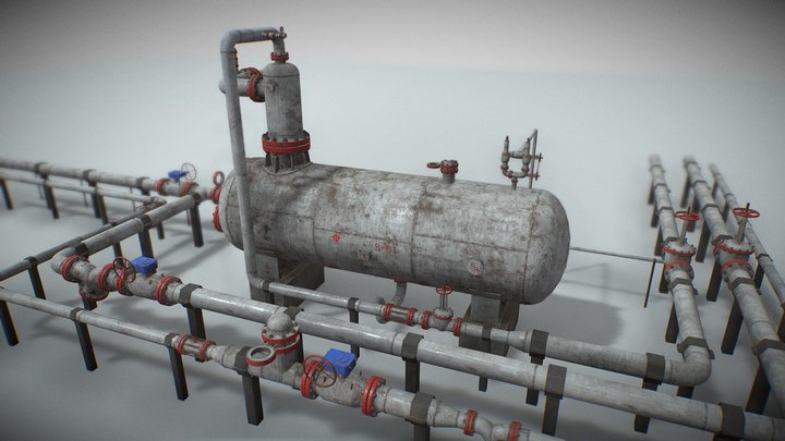 Industrial Vessel Separator PBR Game Ready 3D Model