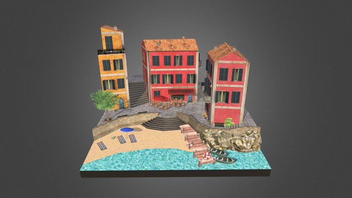 1DAE08_Miel_Vandewal_Cityscene_Cinque_Terre 3D Model