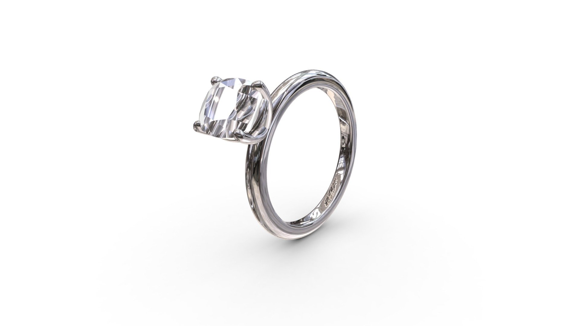 Solitaire Cushion Ring - 3D model by Luis Rocha (@TherochaDesigner ...