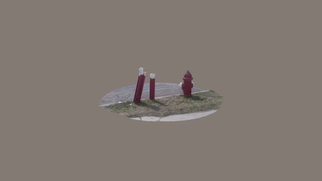 Fire Hydrant with Posts 3D Model
