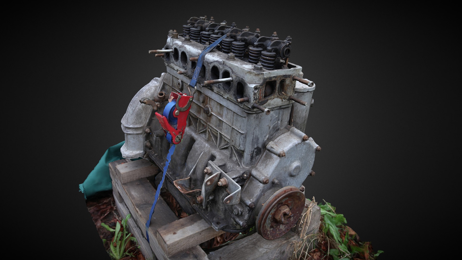 3D model engine_wreck - This is a 3D model of the engine_wreck. The 3D model is about a machine on the field.