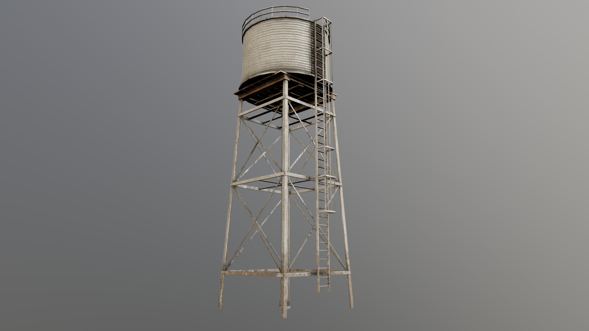 3D model Farm Silo 7 PBR - This is a 3D model of the Farm Silo 7 PBR. The 3D model is about a water tower with a cylindrical top.