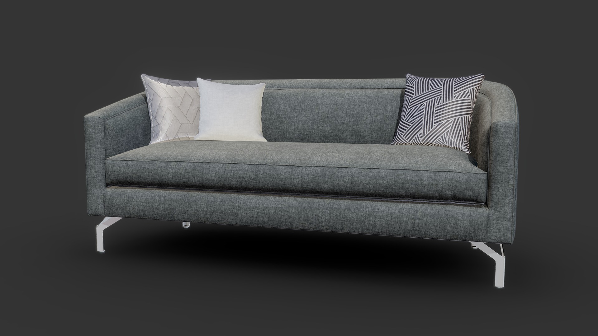 3D model Annette Cabriole Sofa - This is a 3D model of the Annette Cabriole Sofa. The 3D model is about a couch with pillows.