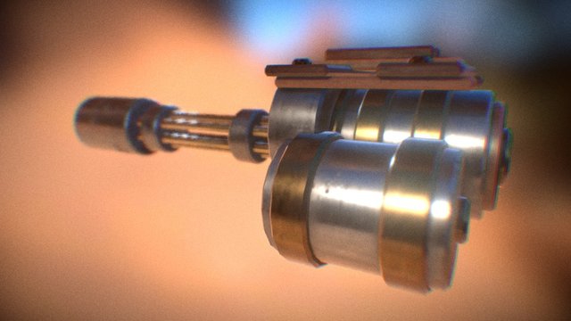 LP PBR Minigun 3D Model